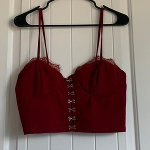 Red Corset Crop Top